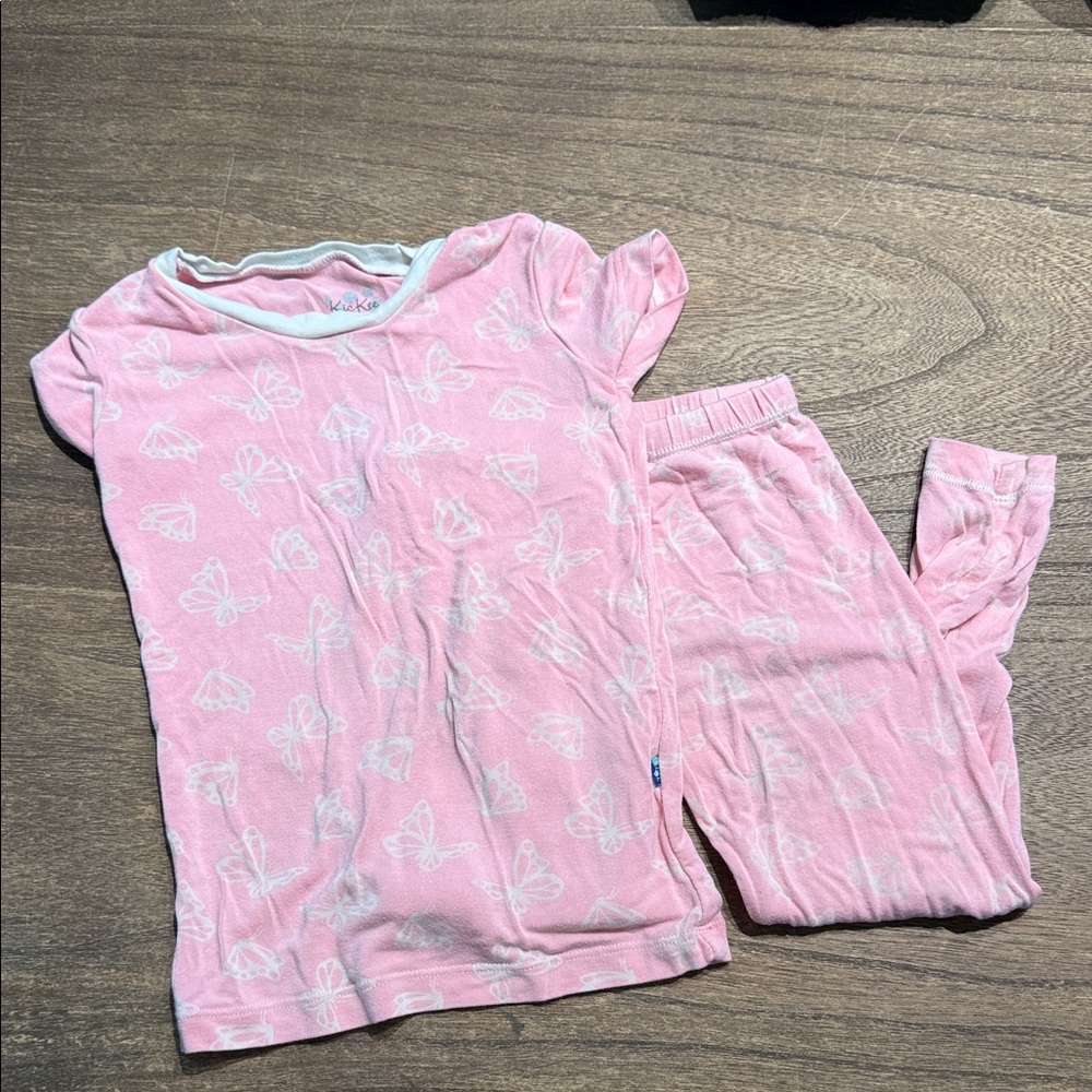 Kickee Pants Light Pink Butterfly Pajama Set